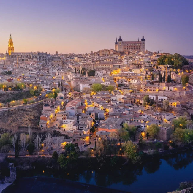 Toledo skyline with cathedral and alcazar at sunse 2026 01 09 07 59 19 utc