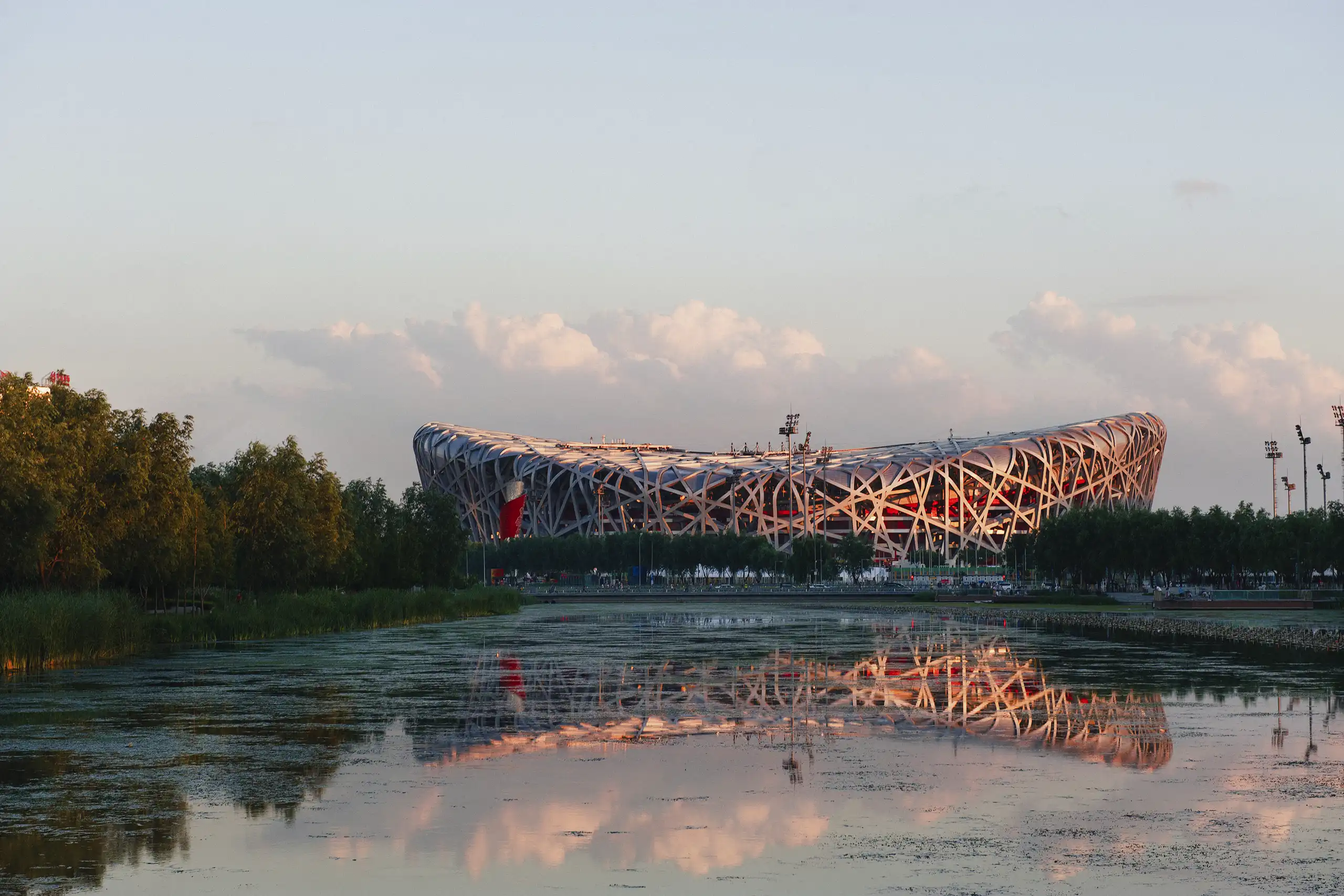 Sunset hues paint a serene picture of a stadium by 2025 04 04 23 55 20 utc
